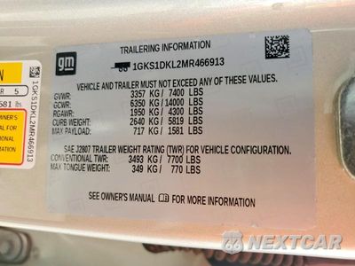 Zdjęcie 13 z 13 samochodu: 2021 GMC YUKON DENALI VIN:1GKS1DKL2MR466913 - miniatura