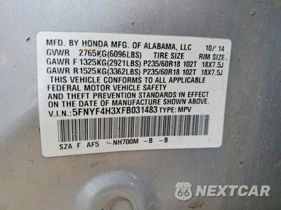 Zdjęcie 13 z 13 samochodu: 2015 HONDA PILOT SE VIN:5FNYF4H3XFB031483 - miniatura