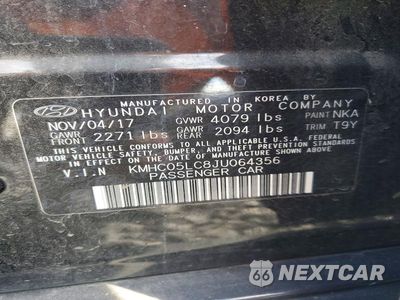 Zdjęcie 12 z 12 samochodu: 2018 HYUNDAI IONIQ LIMITED VIN:KMHC05LC8JU064356 - miniatura