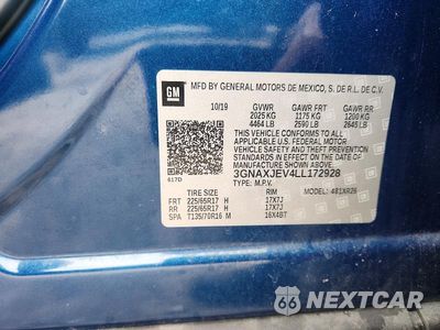Zdjęcie 12 z 12 samochodu: 2020 CHEVROLET EQUINOX LT VIN:3GNAXJEV4LL172928 - miniatura