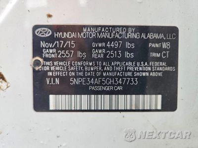 Zdjęcie 13 z 13 samochodu: 2016 HYUNDAI SONATA SPORT VIN:5NPE34AF5GH347733 - miniatura