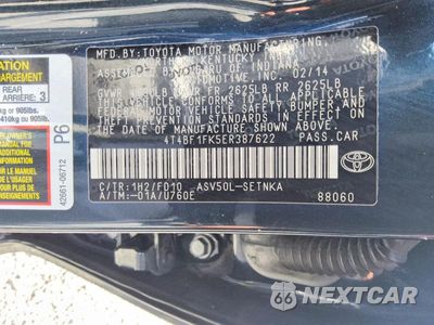 Zdjęcie 12 z 12 samochodu: 2014 TOYOTA CAMRY LE VIN:4T4BF1FK5ER387622 - miniatura