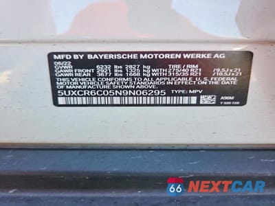 Zdjęcie 14 z 14 samochodu: 2022 BMW X5 XDRIVE40I VIN:5UXCR6C05N9N06295 - miniatura