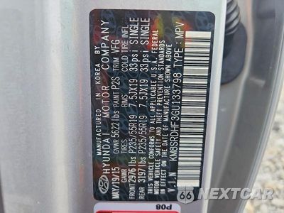 Zdjęcie 13 z 13 samochodu: 2016 HYUNDAI SANTE FE VIN:KM8SRDHF3GU133798 - miniatura