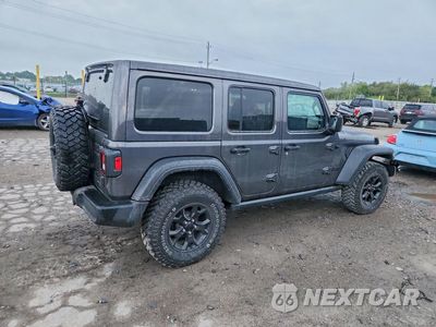 Trzecie zdjęcie samochodu z tyłu: 2021 JEEP WRANGLER UNLIMITED SPORT VIN:1C4HJXDG6MW696401 - miniatura