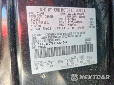 Zdjęcie 12 z 12 samochodu: 2001 FORD F150 SUPERCREW VIN:1FTRW07L11KA40471 - miniatura