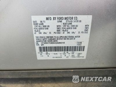 Zdjęcie 13 z 13 samochodu: 2016 FORD EXPLORER XLT VIN:1FM5K7D89GGA89315 - miniatura