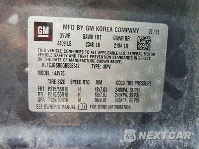 Zdjęcie 13 z 13 samochodu: 2016 BUICK ENCORE VIN:KL4CJGSB0GB528342 - miniatura