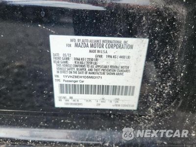 Zdjęcie 12 z 12 samochodu: 2013 MAZDA 6 TOURING PLUS VIN:1YVHZ8EH1D5M03171 - miniatura