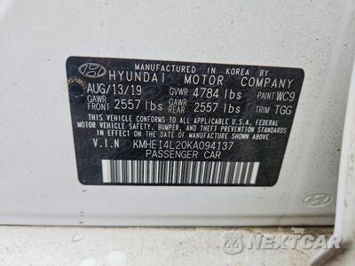 Zdjęcie 12 z 12 samochodu: 2019 HYUNDAI SONATA PLUG-IN HYBRID VIN:KMHE14L20KA094137 - miniatura