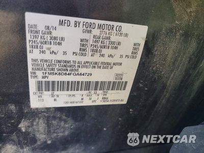 Zdjęcie 13 z 13 samochodu: 2015 FORD EXPLORER XLT VIN:1FM5K8D84FGA64729 - miniatura