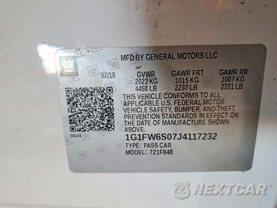 Zdjęcie 12 z 12 samochodu: 2018 CHEVROLET BOLT EV LT VIN:1G1FW6S07J4117232 - miniatura