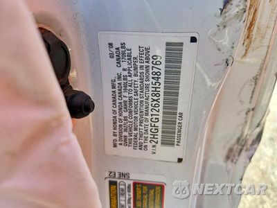 Zdjęcie 12 z 12 samochodu: 2008 HONDA CIVIC LX VIN:2HGFG126X8H548769 - miniatura