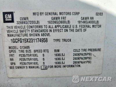 Zdjęcie 14 z 14 samochodu: 2003 CHEVROLET EXPRESS 1500 DELIVERY VAN VIN:1GCFG15X231174958 - miniatura