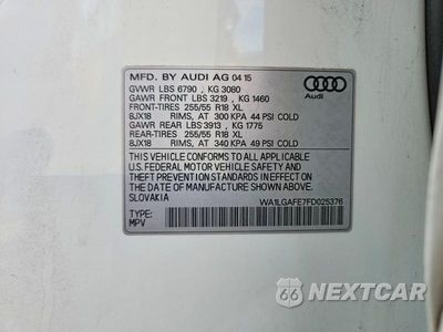 Zdjęcie 13 z 13 samochodu: 2015 AUDI Q7 PREMIUM PLUS VIN:WA1LGAFE7FD025376 - miniatura