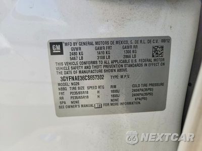 Zdjęcie 14 z 14 samochodu: 2012 CADILLAC SRX LUXURY COLLECTION VIN:3GYFNAE36CS657302 - miniatura