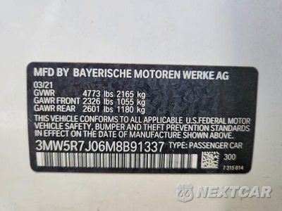 Zdjęcie 12 z 12 samochodu: 2021 BMW 330XI VIN:3MW5R7J06M8B91337 - miniatura