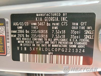Zdjęcie 13 z 13 samochodu: 2023 KIA SORENTO S VIN:5XYRLDLC0PG221324 - miniatura