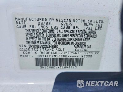 Zdjęcie 12 z 12 samochodu: 2025 NISSAN VERSA SV VIN:3N1CN8EVXSL848560 - miniatura