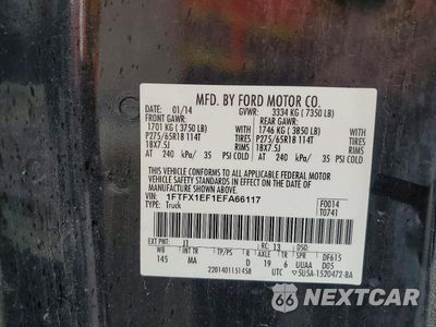 Zdjęcie 12 z 12 samochodu: 2014 FORD F150 SUPER CAB VIN:1FTFX1EF1EFA66117 - miniatura