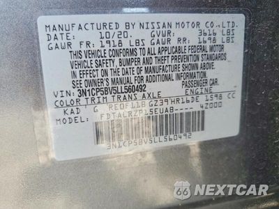 Zdjęcie 13 z 13 samochodu: 2020 NISSAN KICKS S VIN:3N1CP5BV5LL560492 - miniatura