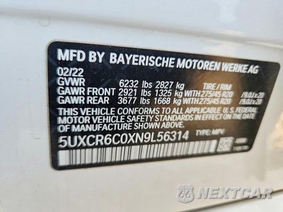 Zdjęcie 12 z 12 samochodu: 2022 BMW X5 XDRIVE40I VIN:5UXCR6C0XN9L56314 - miniatura