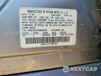 Zdjęcie 12 z 12 samochodu: 2007 INFINITI G35 X VIN:JNKBV61F27M806505 - miniatura