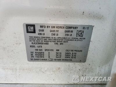 Zdjęcie 13 z 13 samochodu: 2013 BUICK ENCORE VIN:KL4CJCSB4DB144083 - miniatura