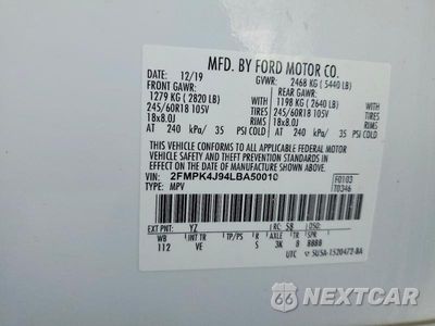 Zdjęcie 14 z 14 samochodu: 2020 FORD EDGE SEL VIN:2FMPK4J94LBA50010 - miniatura