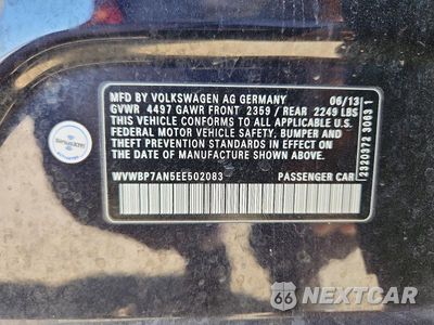 Zdjęcie 12 z 12 samochodu: 2014 VOLKSWAGEN CC SPORT VIN:WVWBP7AN5EE502083 - miniatura