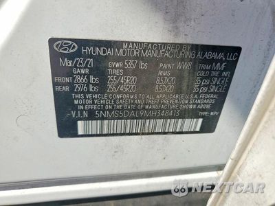 Zdjęcie 14 z 14 samochodu: 2021 HYUNDAI SANTA FE CALLIGRAPHY VIN:5NMS5DAL9MH348413 - miniatura