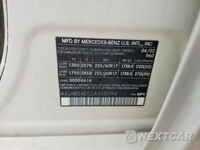 Zdjęcie 13 z 13 samochodu: 2002 MERCEDES-BENZ ML 320 VIN:4JGAB54E52A355594 - miniatura