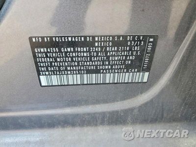 Zdjęcie 12 z 12 samochodu: 2013 VOLKSWAGEN JETTA TDI VIN:3VW3L7AJXDM285102 - miniatura