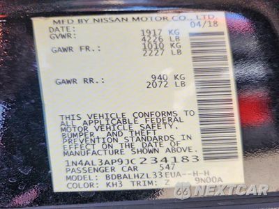 Zdjęcie 13 z 13 samochodu: 2018 NISSAN ALTIMA 2.5 SR VIN:1N4AL3AP9JC234183 - miniatura