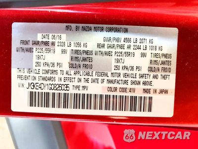 Zdjęcie 13 z 13 samochodu: 2016 MAZDA CX-5 GT VIN:JM3KE4DY1G0826035 - miniatura