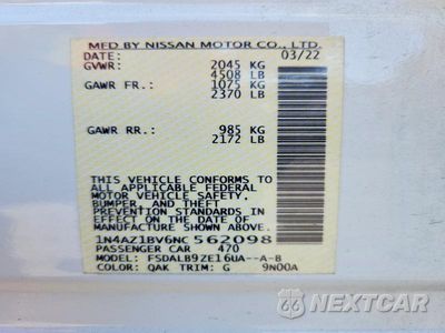 Zdjęcie 13 z 13 samochodu: 2022 NISSAN LEAF S VIN:1N4AZ1BV6NC562098 - miniatura