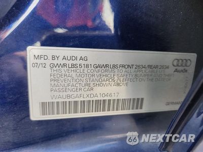 Zdjęcie 12 z 12 samochodu: 2013 AUDI S4 PREMIUM PLUS VIN:WAUBGAFLXDA104617 - miniatura