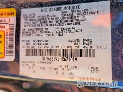 Zdjęcie 12 z 12 samochodu: 2017 LINCOLN MKZ RESERVE VIN:3LN6LSE95HR621019 - miniatura