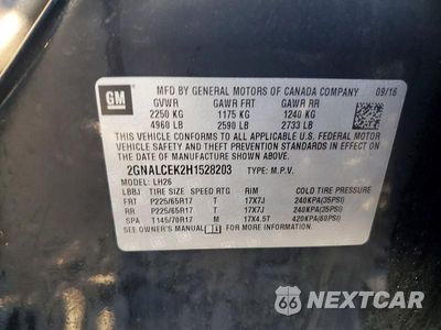 Zdjęcie 13 z 13 samochodu: 2017 CHEVROLET EQUINOX LT VIN:2GNALCEK2H1528203 - miniatura
