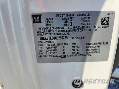 Zdjęcie 13 z 13 samochodu: 2012 GMC ACADIA DENALI VIN:1GKKVTED7CJ265279 - miniatura