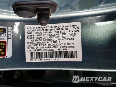 Zdjęcie 13 z 13 samochodu: 2012 HONDA CR-V EX VIN:2HKRM3H52CH506353 - miniatura