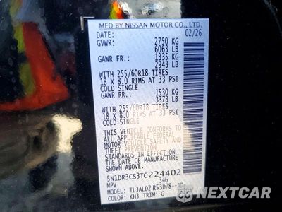 Zdjęcie 12 z 12 samochodu: 2026 NISSAN PATHFINDER SL VIN:5N1DR3CS3TC224402 - miniatura