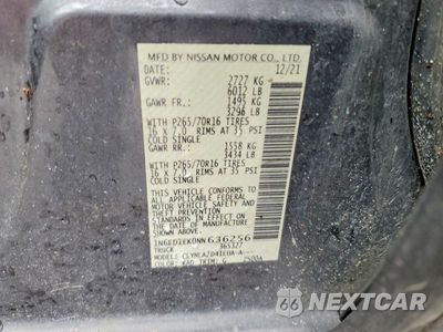 Zdjęcie 12 z 12 samochodu: 2022 NISSAN FRONTIER S VIN:1N6ED1EK0NN636256 - miniatura