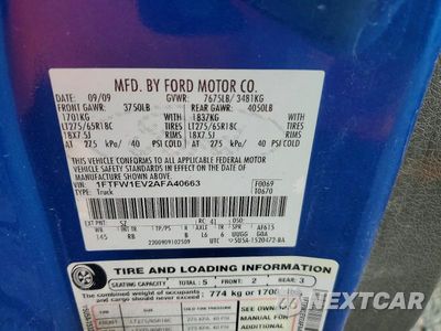 Zdjęcie 12 z 12 samochodu: 2010 FORD F150 SUPERCREW VIN:1FTFW1EV2AFA40663 - miniatura