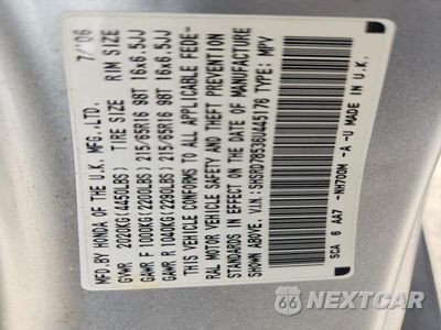 Zdjęcie 13 z 13 samochodu: 2006 HONDA CR-V LX VIN:SHSRD78536U445176 - miniatura