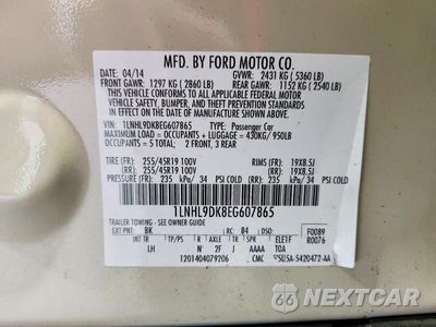 Zdjęcie 13 z 13 samochodu: 2014 LINCOLN MKS VIN:1LNHL9DK8EG607865 - miniatura