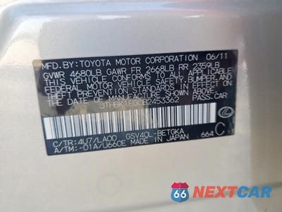 Zdjęcie 13 z 13 samochodu: 2011 LEXUS ES 350 VIN:JTHBK1EG0B2453362 - miniatura