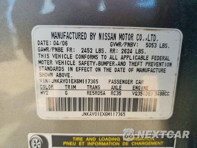 Zdjęcie 12 z 12 samochodu: 2006 INFINITI M35 BASE VIN:JNKAY01EX6M117365 - miniatura