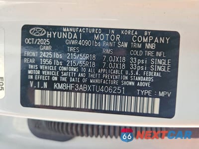 Zdjęcie 12 z 12 samochodu: 2026 HYUNDAI KONA SEL SPORT VIN:KM8HF3ABXTU406251 - miniatura