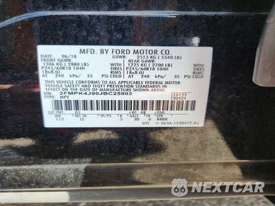 Zdjęcie 13 z 13 samochodu: 2018 FORD EDGE SEL VIN:2FMPK4J90JBC25902 - miniatura
